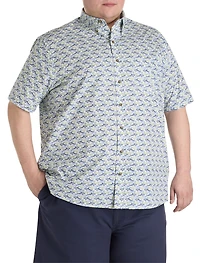 Easy-Care Shark Print Sport Shirt