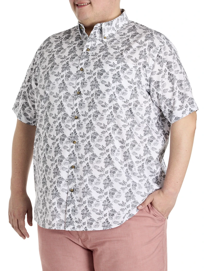 Easy-Care Floral Print Sport Shirt