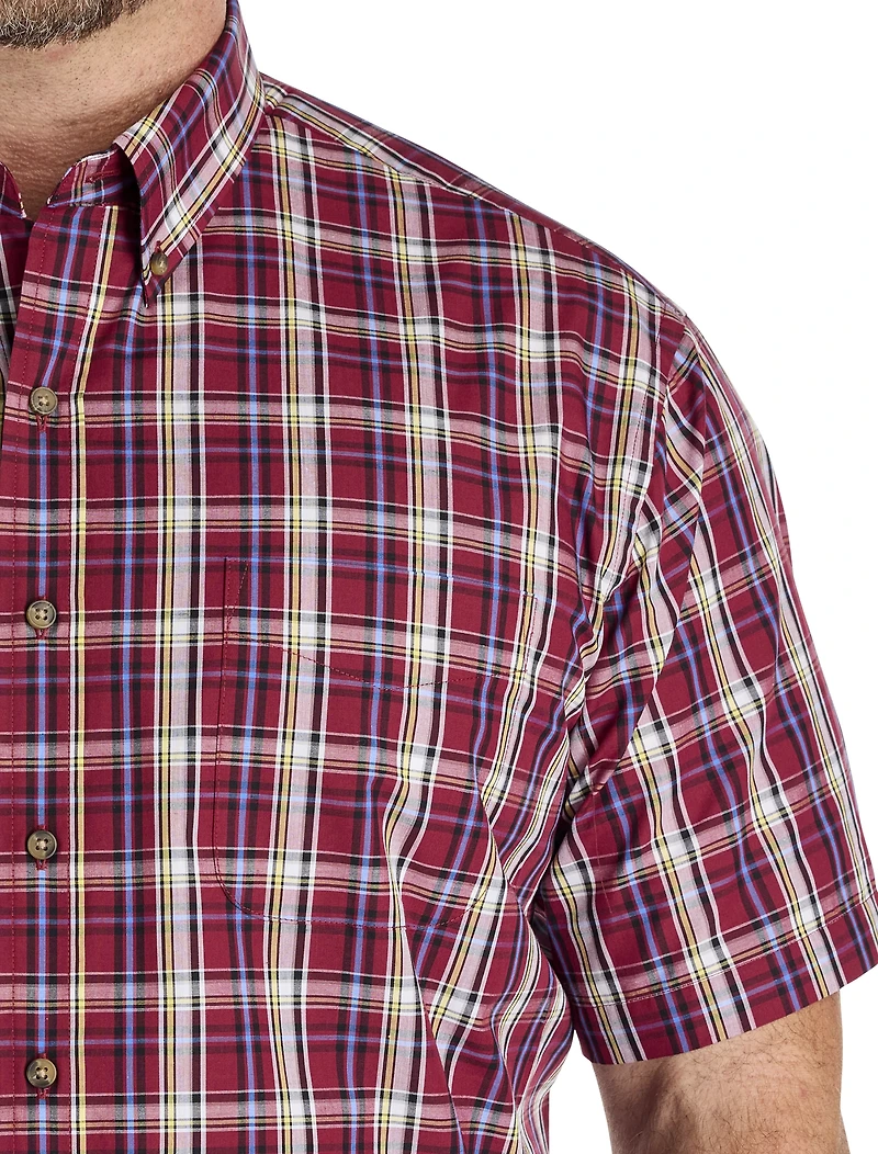 Easy-Care Large Plaid Sport Shirt