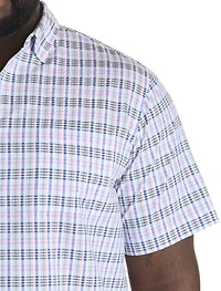 Seersucker Large Plaid Sport Shirt
