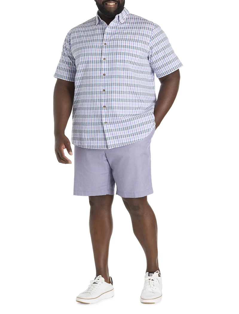 Seersucker Large Plaid Sport Shirt