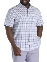 Seersucker Large Plaid Sport Shirt