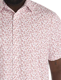 Leaf Print Sport Shirt