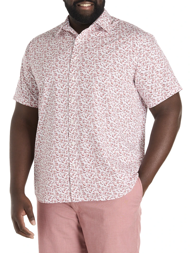 Leaf Print Sport Shirt