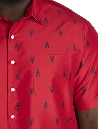 Microfiber Lobster Print Sport Shirt