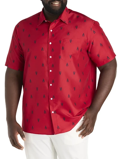 Microfiber Lobster Print Sport Shirt