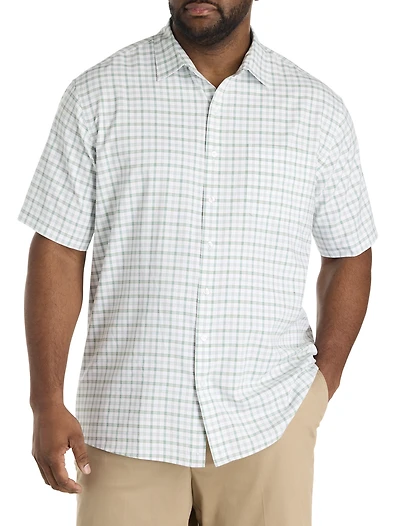 Microfiber Medium Plaid Sport Shirt