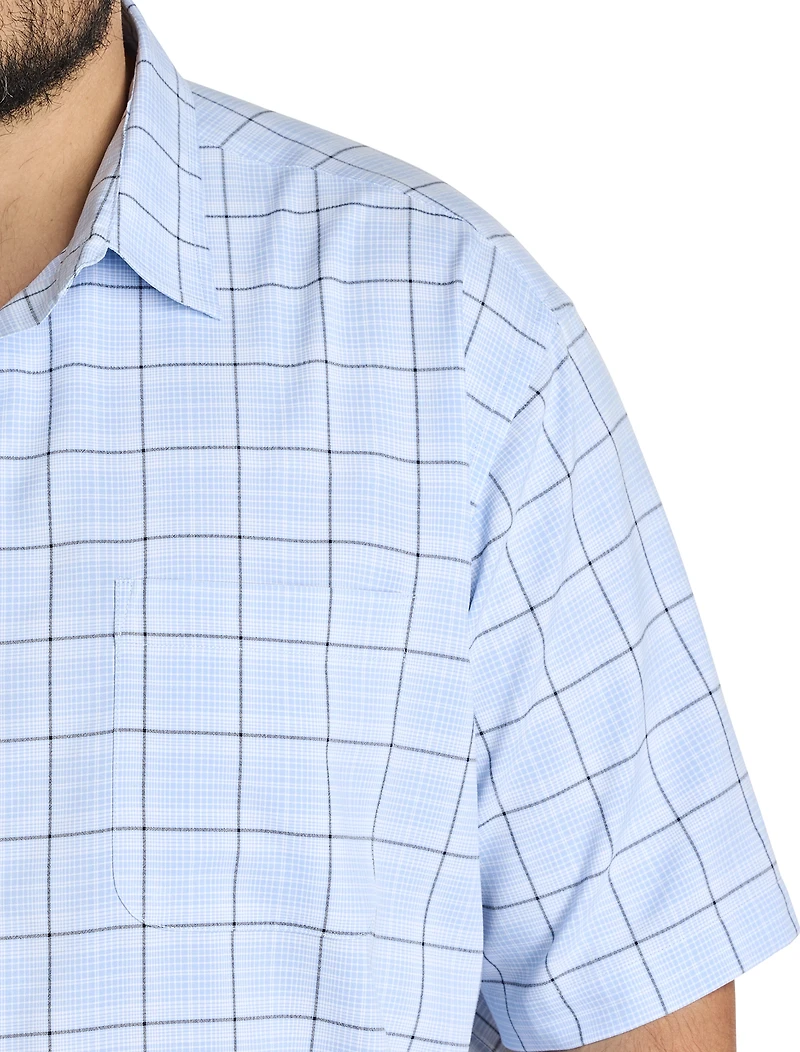 Microfiber Large Plaid Sport Shirt