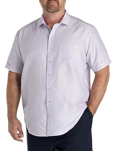 Microfiber Big Leaf Print Sport Shirt