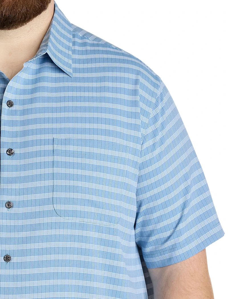 Plaid Microfiber Sport Shirt