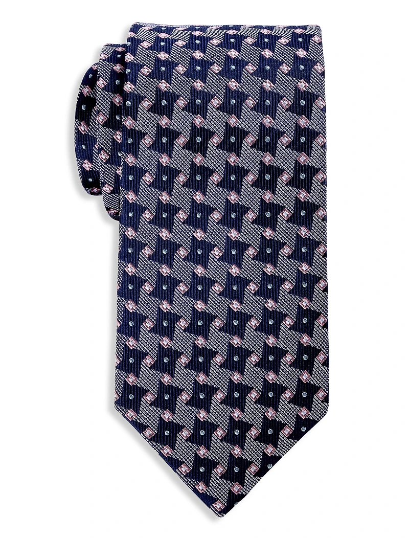Geometric Pattern Silk Tie