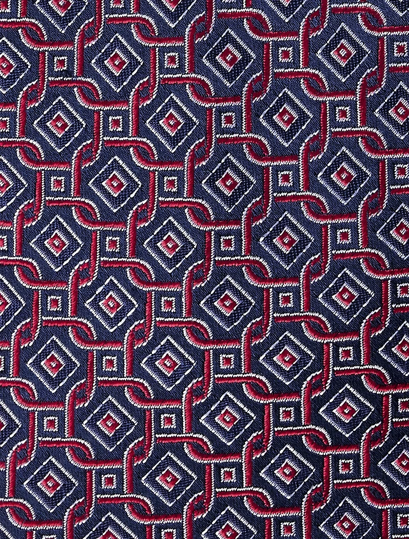 Tonal Geometric Link Silk Tie