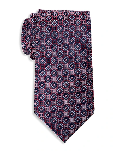 Tonal Geometric Link Silk Tie