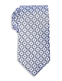 Tonal Geometric Link Silk Tie