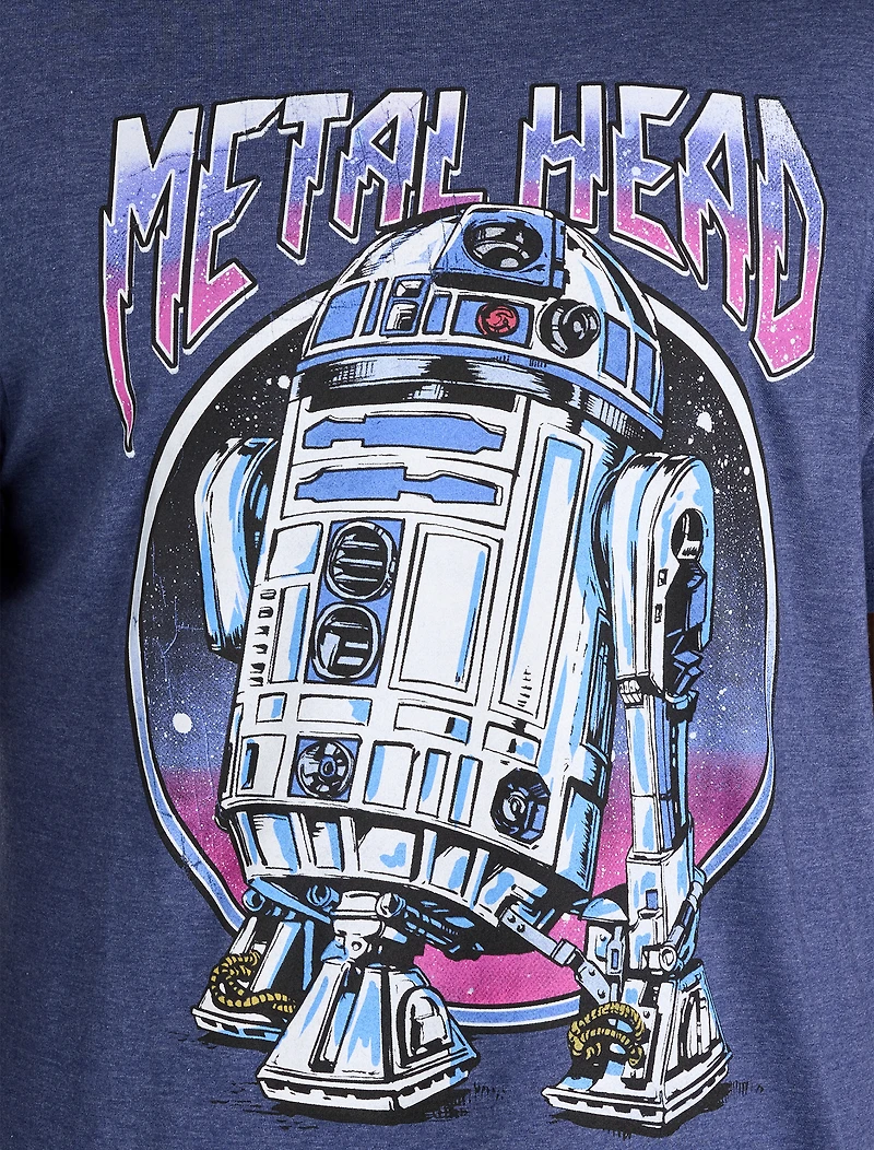 Star Wars R2D2 Metal Head Graphic Tee