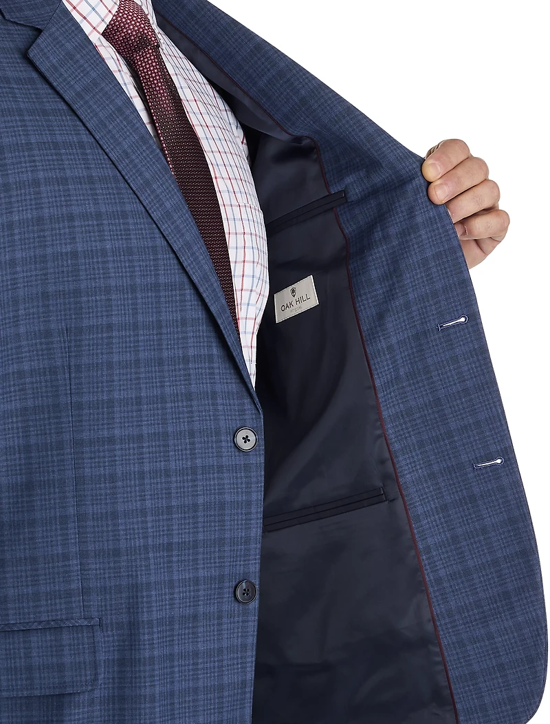 Washed Plaid Jacket-Relaxer Suit Jacket