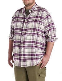 Large Plaid Flannel Sport Shirt