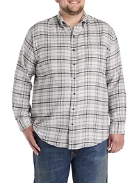 Large Plaid Flannel Sport Shirt