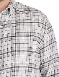 Large Plaid Flannel Sport Shirt