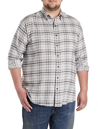 Large Plaid Flannel Sport Shirt