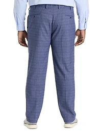 Waist-Relaxer Plaid Pleated Dress Pants