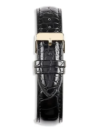Faux-Crocodile Strap Watch