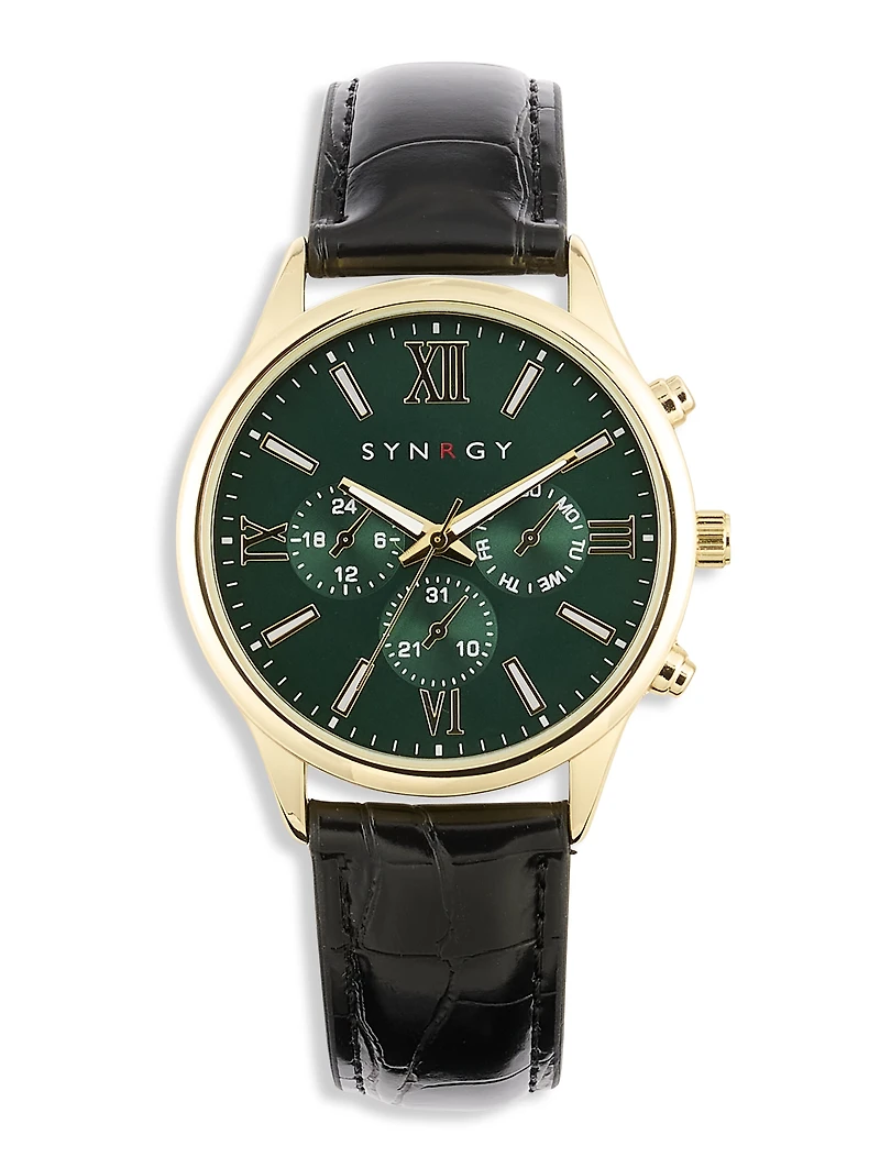 Faux-Crocodile Strap Watch