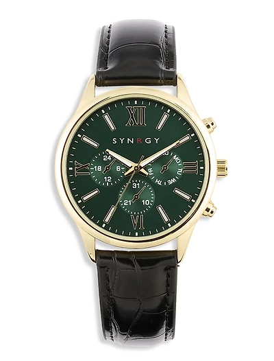 Faux-Crocodile Strap Watch