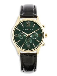 Faux-Crocodile Strap Watch