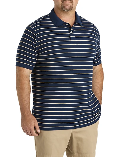 Tri-Color Striped Polo Shirt