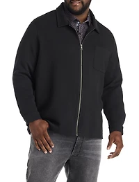 Waffle-Knit Full-Zip Shirt