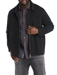 Waffle-Knit Full-Zip Shirt