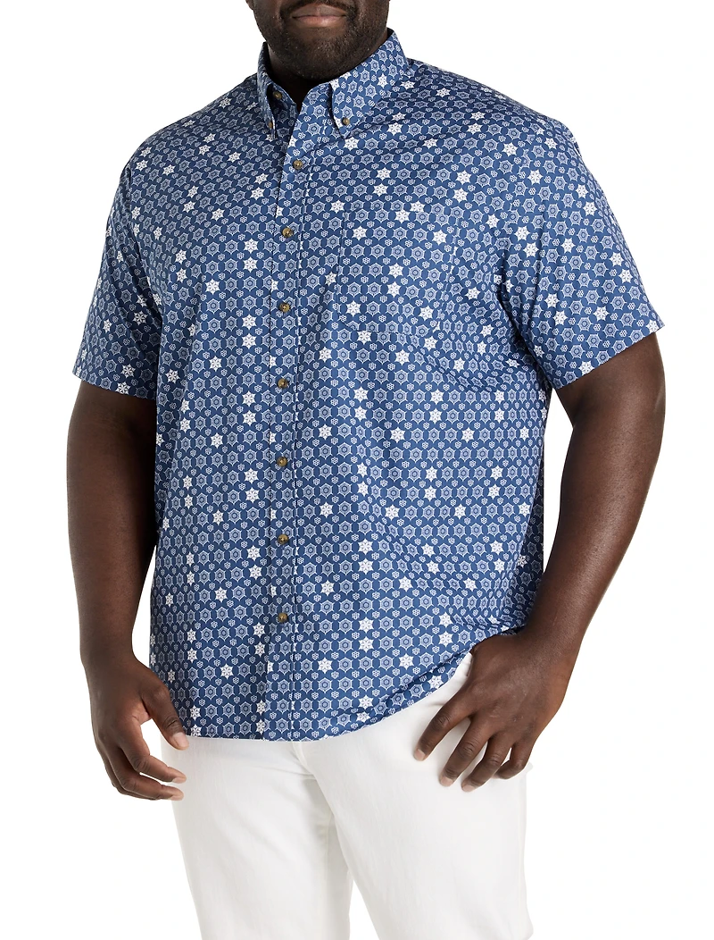 Easy-Care Medallion Print Sport Shirt