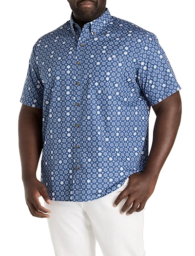 Easy-Care Medallion Print Sport Shirt