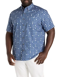 Easy-Care Medallion Print Sport Shirt
