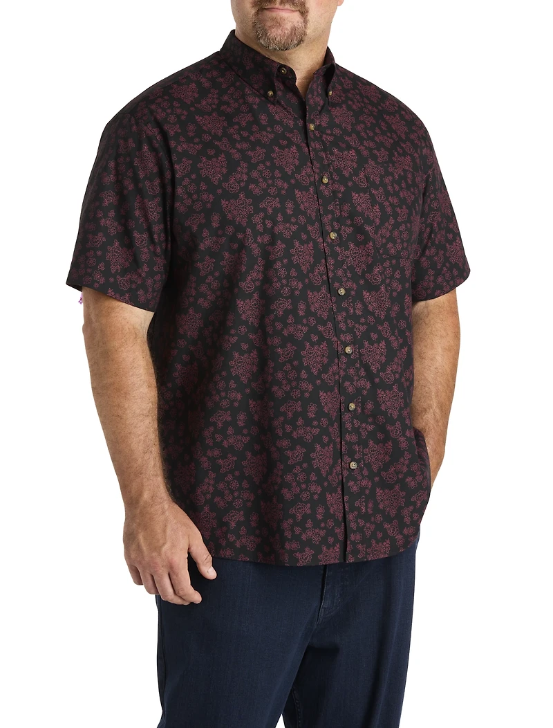 Easy-Care Floral Print Sport Shirt