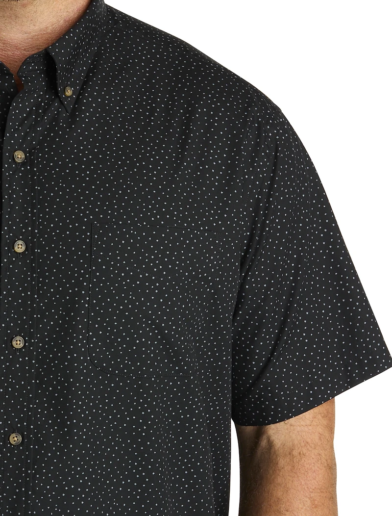 Easy-Care Pin Dot Print Sport Shirt