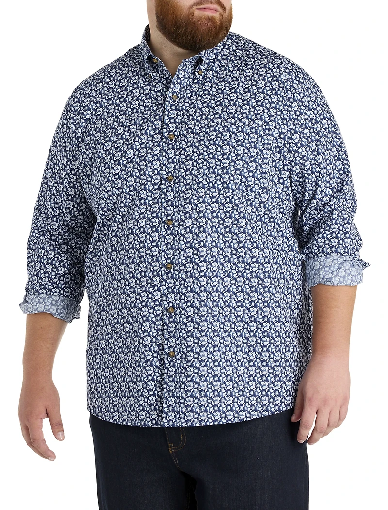 Easy-Care Floral Print Sport Shirt