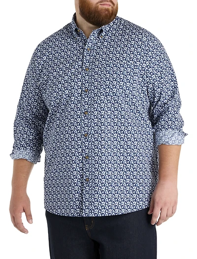 Easy-Care Floral Print Sport Shirt