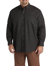 Easy-Care Leaf Print Sport Shirt