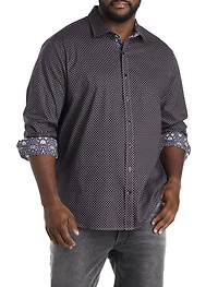 Micro Diamond Print Sport Shirt