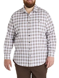 Plaid Rolled-Sleeve Sport Shirt