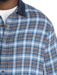 Corduroy Collar Flannel Shirt