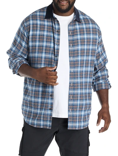 Corduroy Collar Flannel Shirt