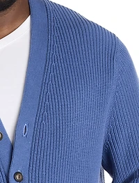 Ribbed V-Neck Cardigan