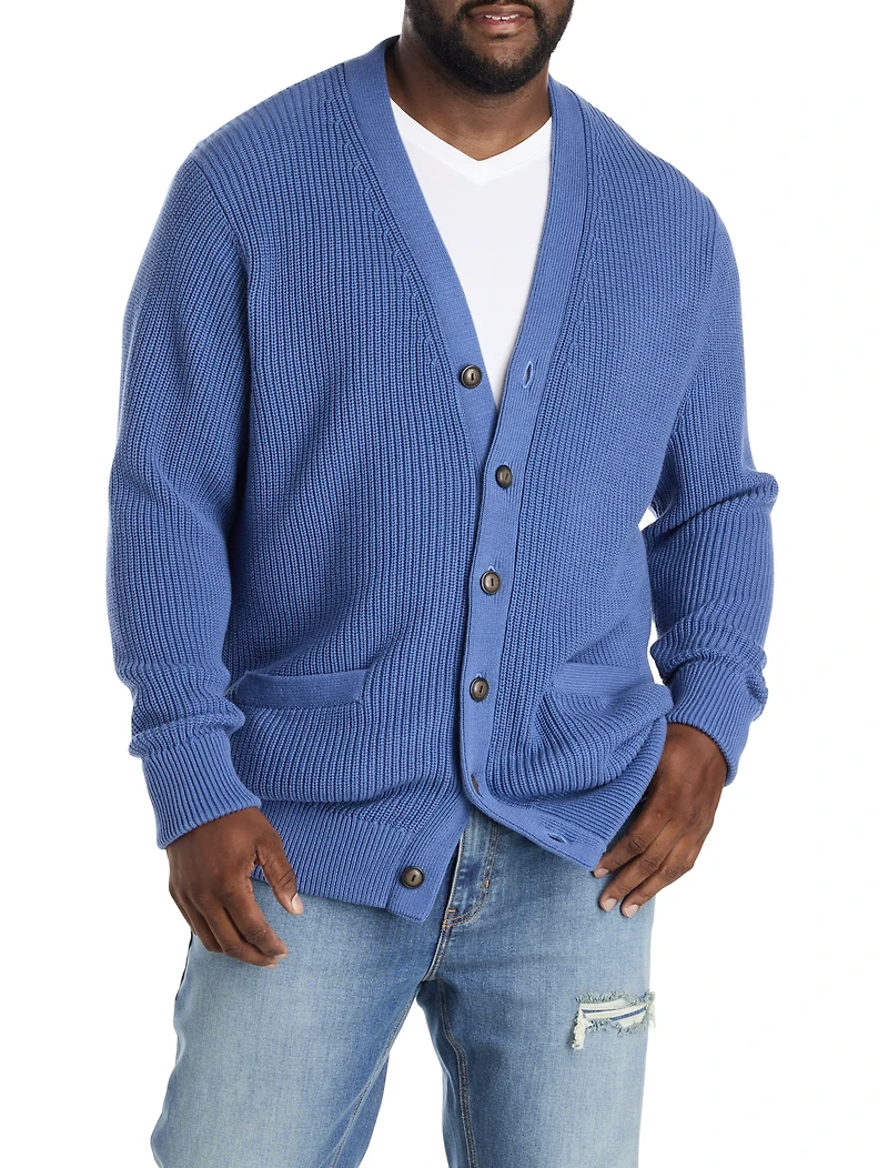 Ribbed V-Neck Cardigan