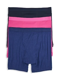 3-pk Solid 4 Inch Boxer Briefs