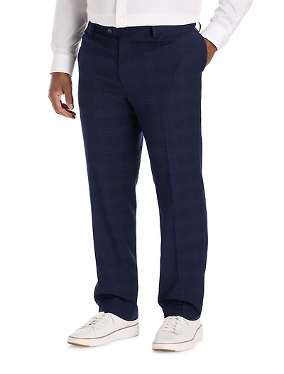 Traditional Waist-Relaxer Plaid Dress Pants