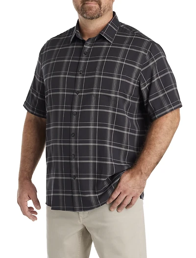 Plaid Microfiber Sport Shirt