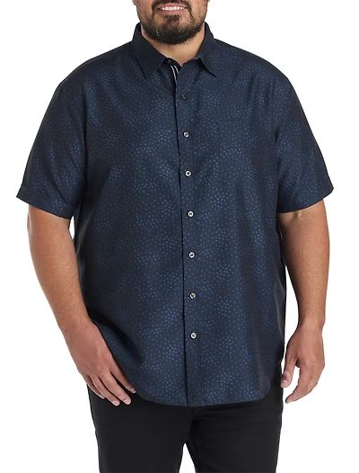 Microfiber Geometric Print Sport Shirt